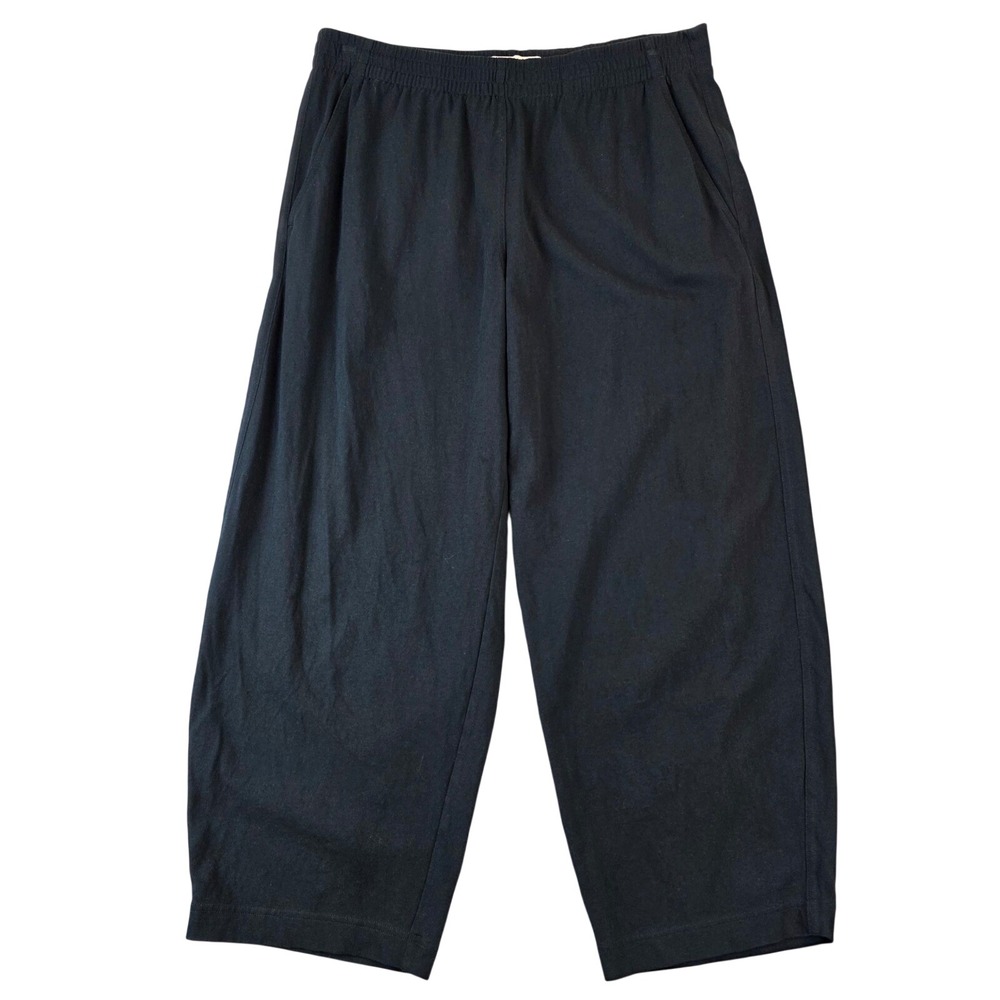 Everlane Black Organic Cotton The Off-Duty Barrel Pant Relaxed Wide Leg sz XL